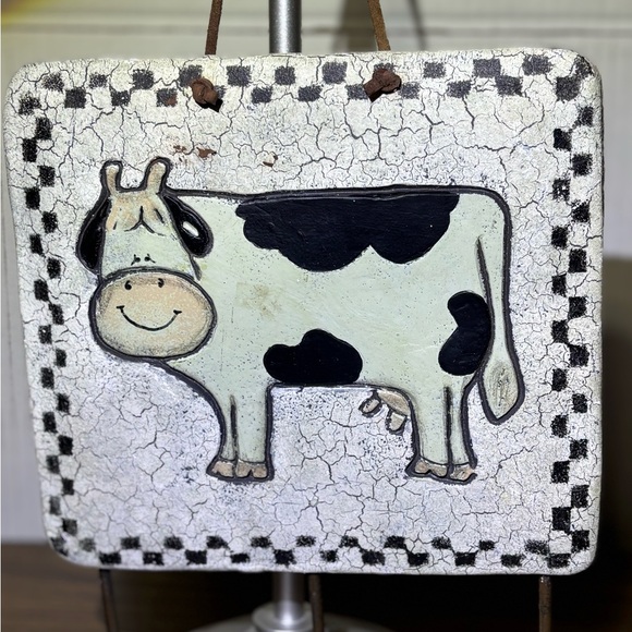 Clearance bundle w/2nd item for $4.99 shipping. Country cow wall hanging - Picture 2 of 7